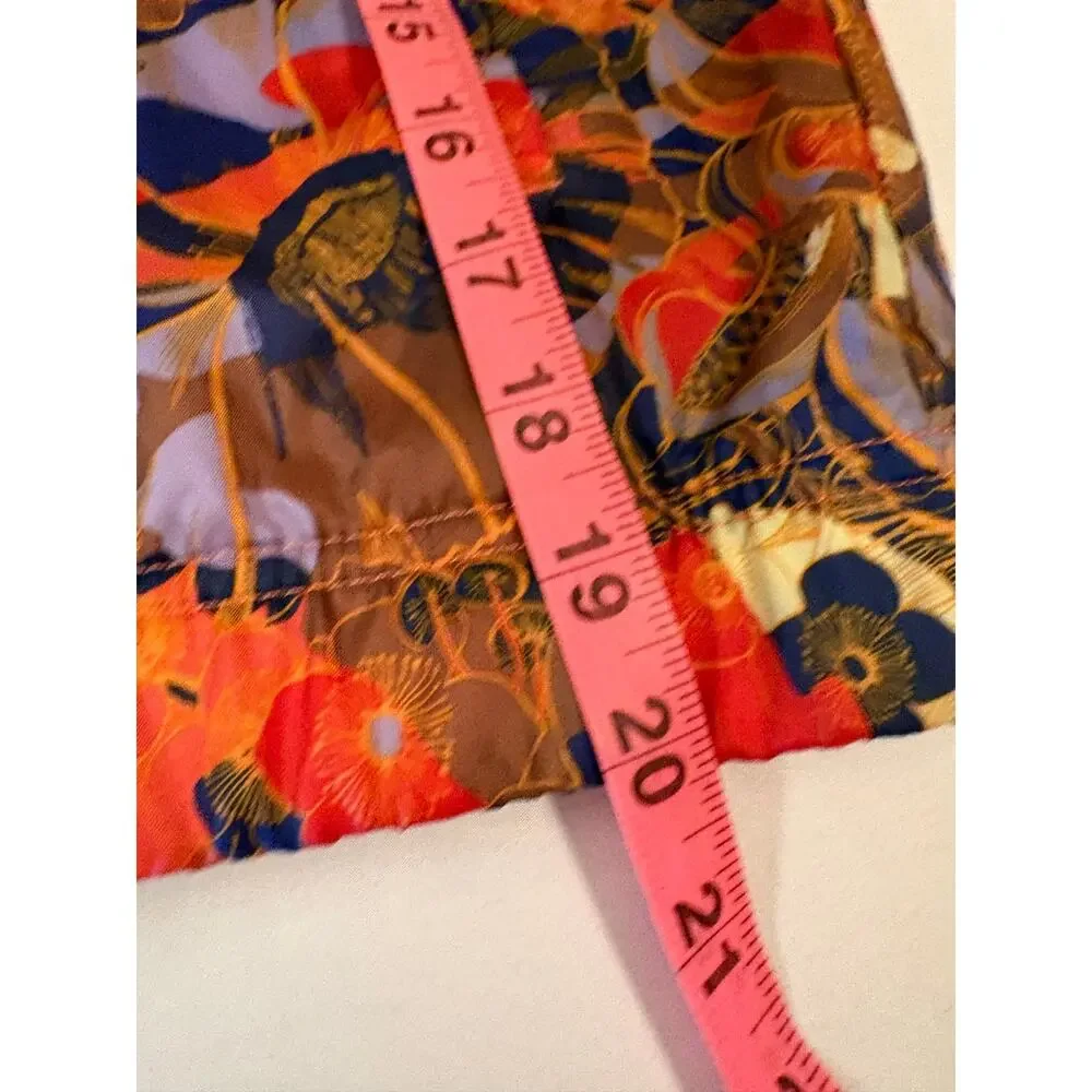 Nike Girls Floral Windrunner Coral Orange Blue Print Windbreaker Jacket